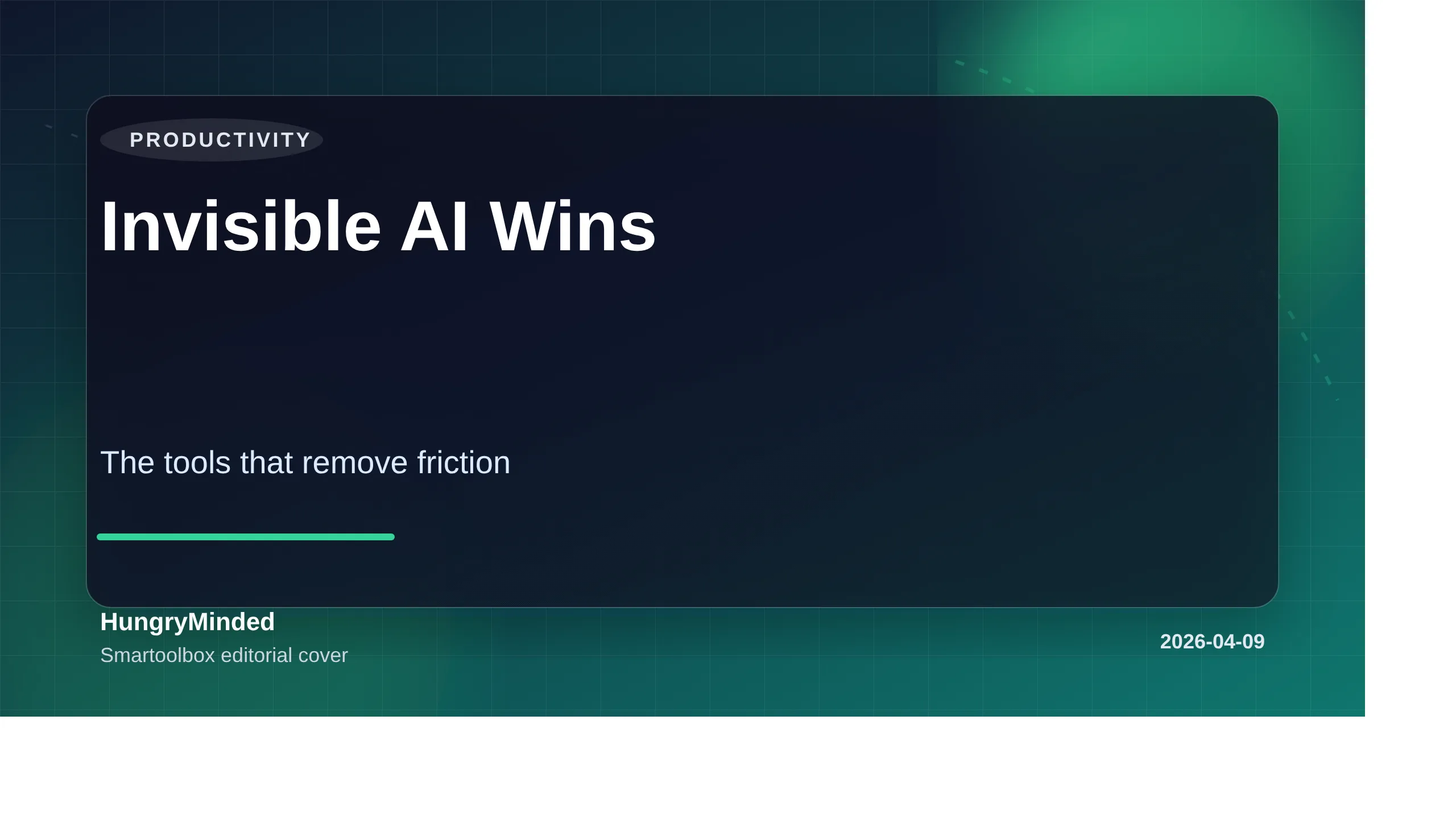 Branded Smartoolbox cover reading Invisible AI Wins with the subtitle The tools that remove friction.