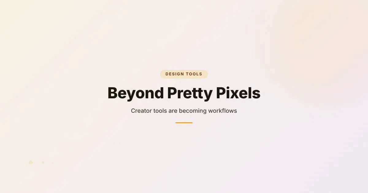 Branded HungryMinded cover reading Beyond Pretty Pixels for an article about AI media tools becoming repeatable creator workflows