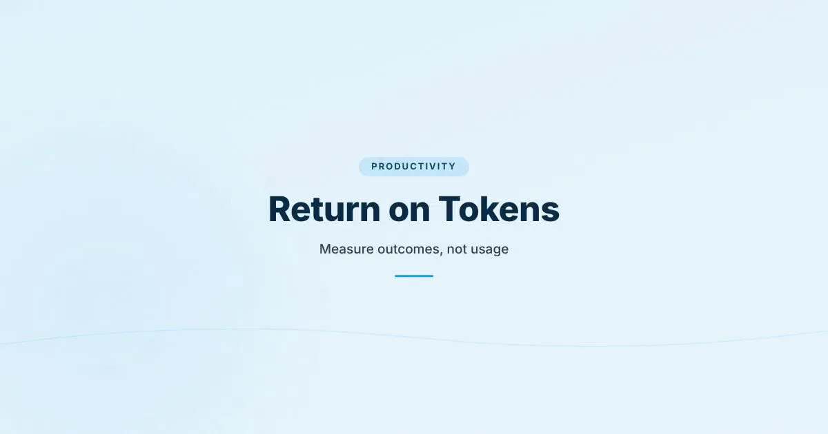 Branded HungryMinded cover reading Return on Tokens with a measure outcomes not usage subtitle