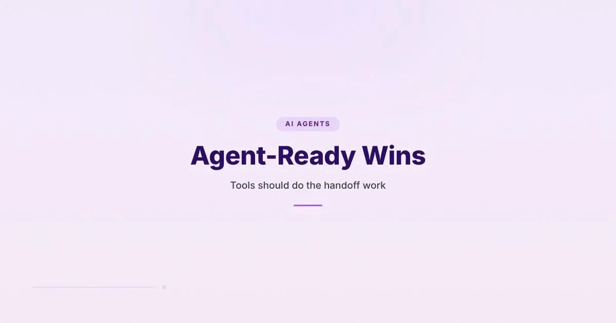 A branded HungryMinded cover reading Agent-Ready Wins, about AI tools that can hand work between agents and workflows.
