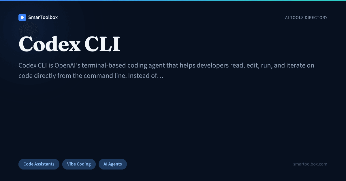 Codex Cli Use Case Example Codex CLI Review: Features, Use Cases & Alternatives | SmarToolbox